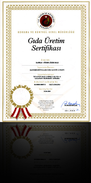 T.K.İ.B. Gıda Üretim İzin Belgesi KAFKAS Süzme Çiçek Balı (06-00006-00007-5)